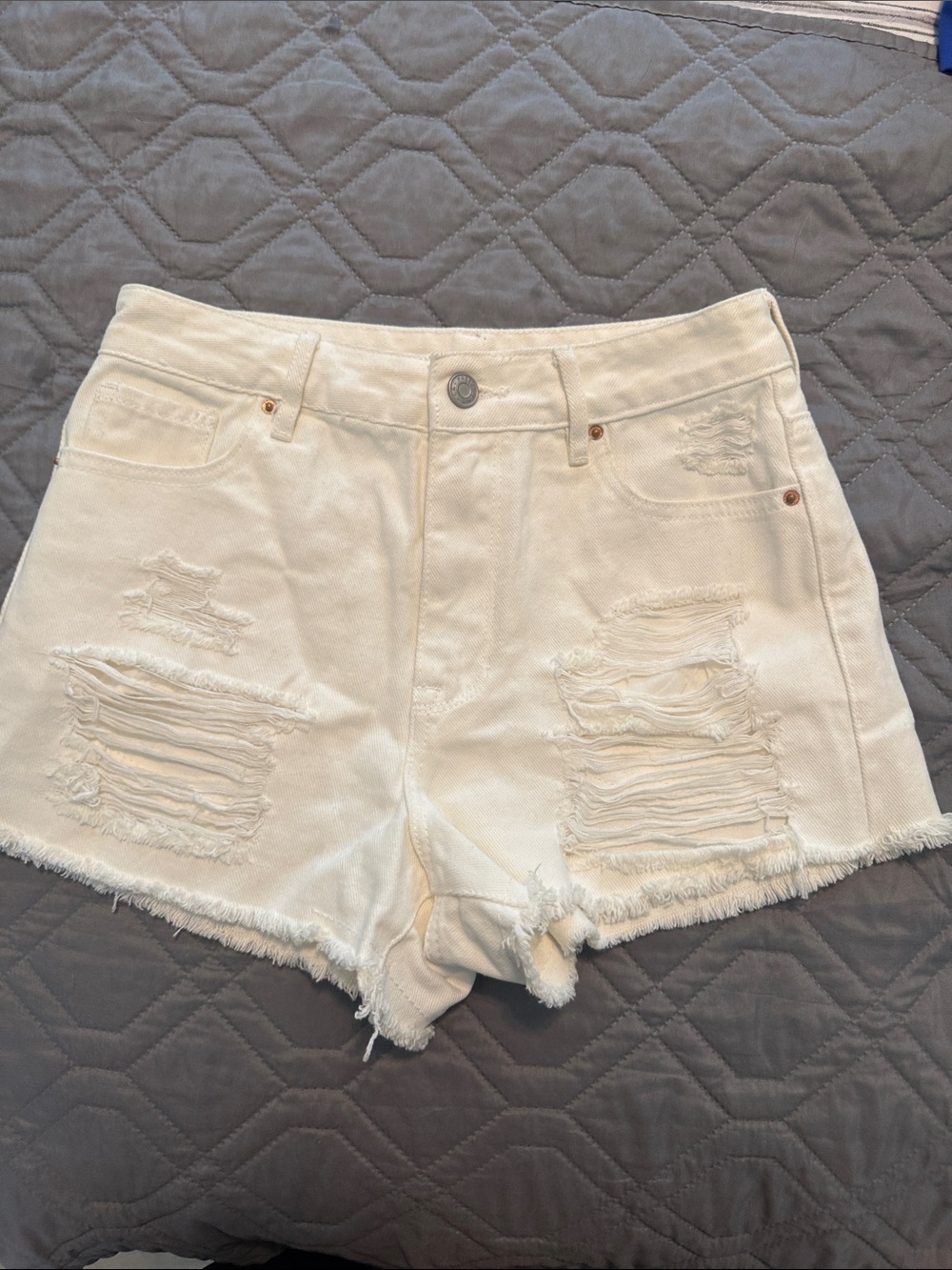 PacSun White Distressed Denim Jean Shorts